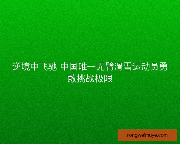 逆境中飞驰 中国唯一无臂滑雪运动员勇敢挑战极限